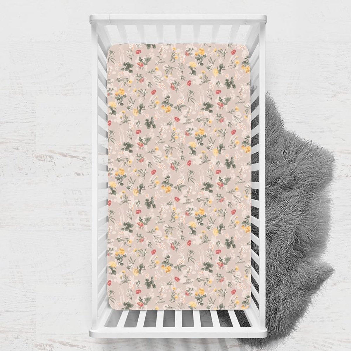 Babybed Hoeslaken - Wieg Laken - Comfortabele Slaap - Zacht Ademend Materiaal - 65x95 cm - Kameel