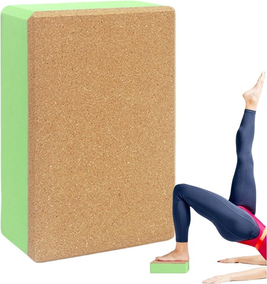 Yogablok Kurk - Oefenblok Hoge Dichtheid - Yoga Meditatie - Antislip Oppervlak - 23x15x8 cm - Groen — afbeelding 5