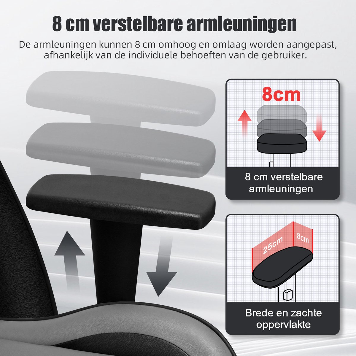 Hiaonyx Racing Gaming Stoel - Verstelbare Rugleuning, - afbeelding 2
