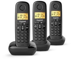 Vaste telefoon - GIGASET - Basic 100 Trio - Handsfree-modus - Scherm met achtergrondverlichting - Telefoonboek voor 50 contacten - Vergrendelfunctie - Zwart