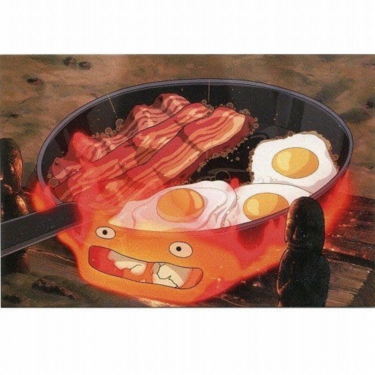 HowlÂ´s Moving Castle Postcards Calcifer bacon & egg