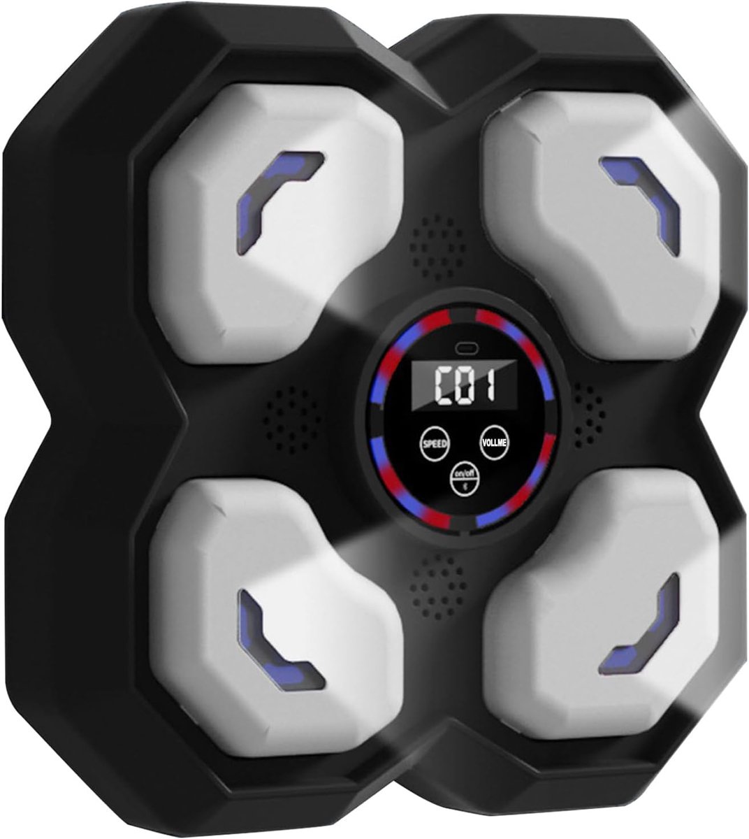 Bokstrainer - Workout Tool - Thuis Fitness - Muziek Integratie - 31cm Diameter - Zwart