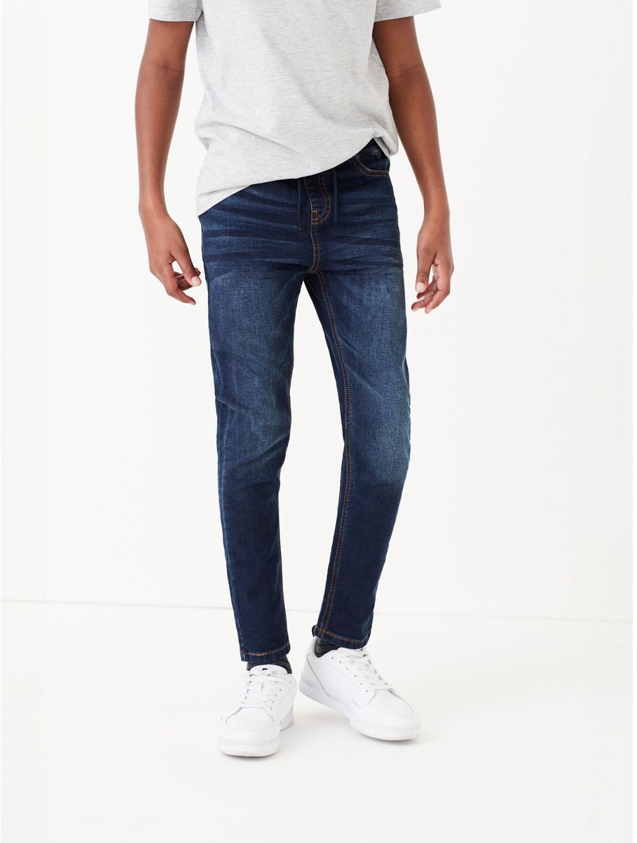 Next - Jongens - Jeans met elastische taille en strakke pasvorm - Blauw