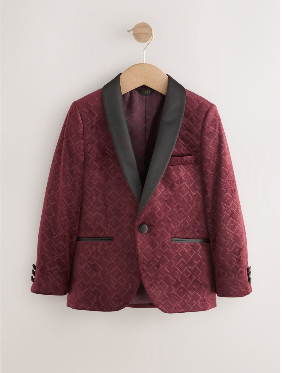 Next - Jongens - Fluwelen blazer met textuur - Rood