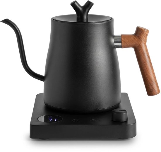 Homeblend Elektrische Waterkoker - Zwart - Gooseneck Schenktuit - 1 Liter RVS - 1000W - Voor Pour Over & Slow Coffee