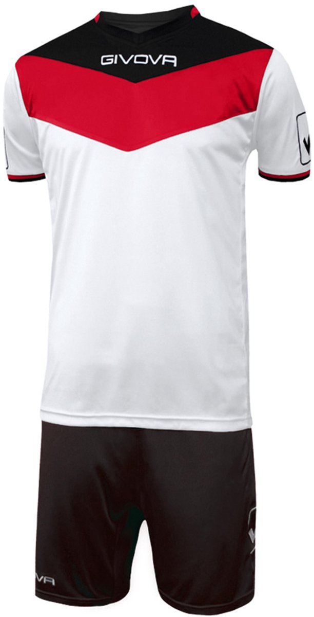 Givova Set Kit Campo Wit-Rood-Zwart KITC53 - Maat XXS