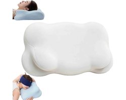 Nekondersteunend Kussen - Traagschuim Kussen - Comfortabel Slapen - Verstelbare Hoogte - 37x57cm - Wit