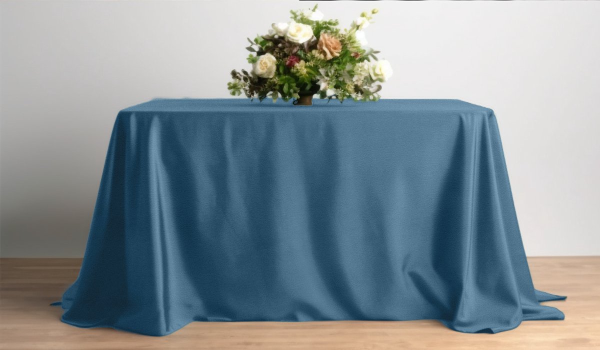 Meble od Nowa - Tafellaken - Mat Fluweel - Koud Blauw - 230x230cm