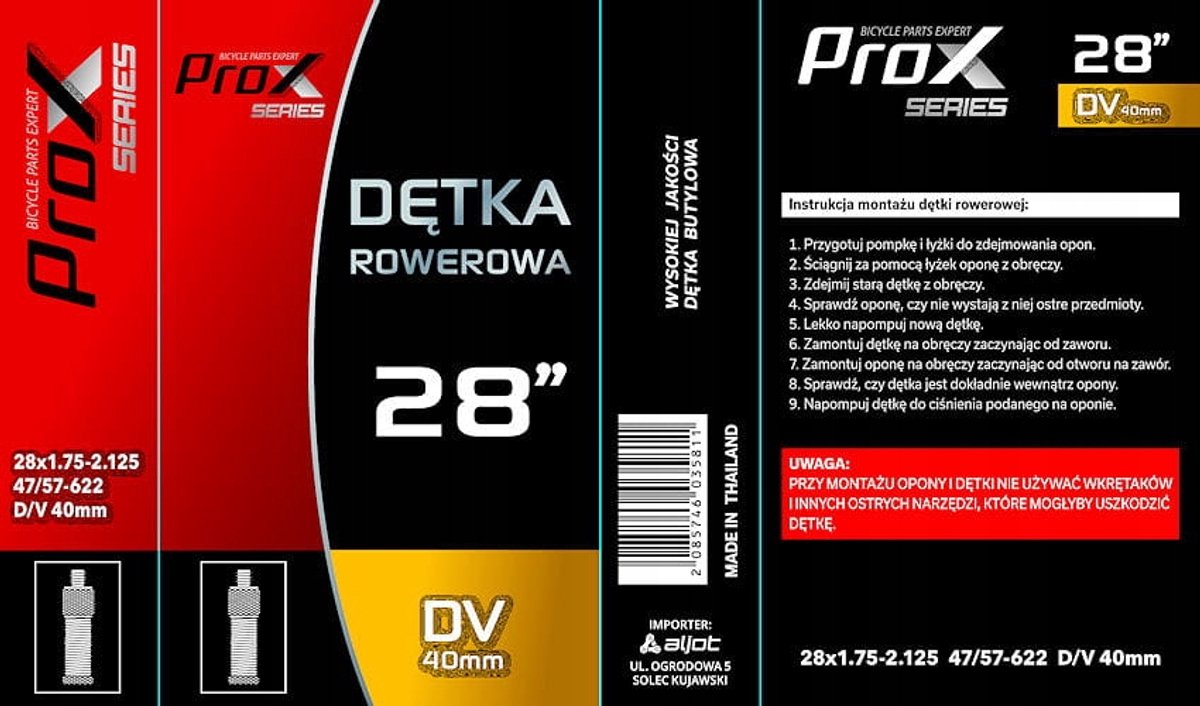 ProX Fiets Binnenband - 28" - 1.75 - 2.125 - Dunlop Ventiel 40mm