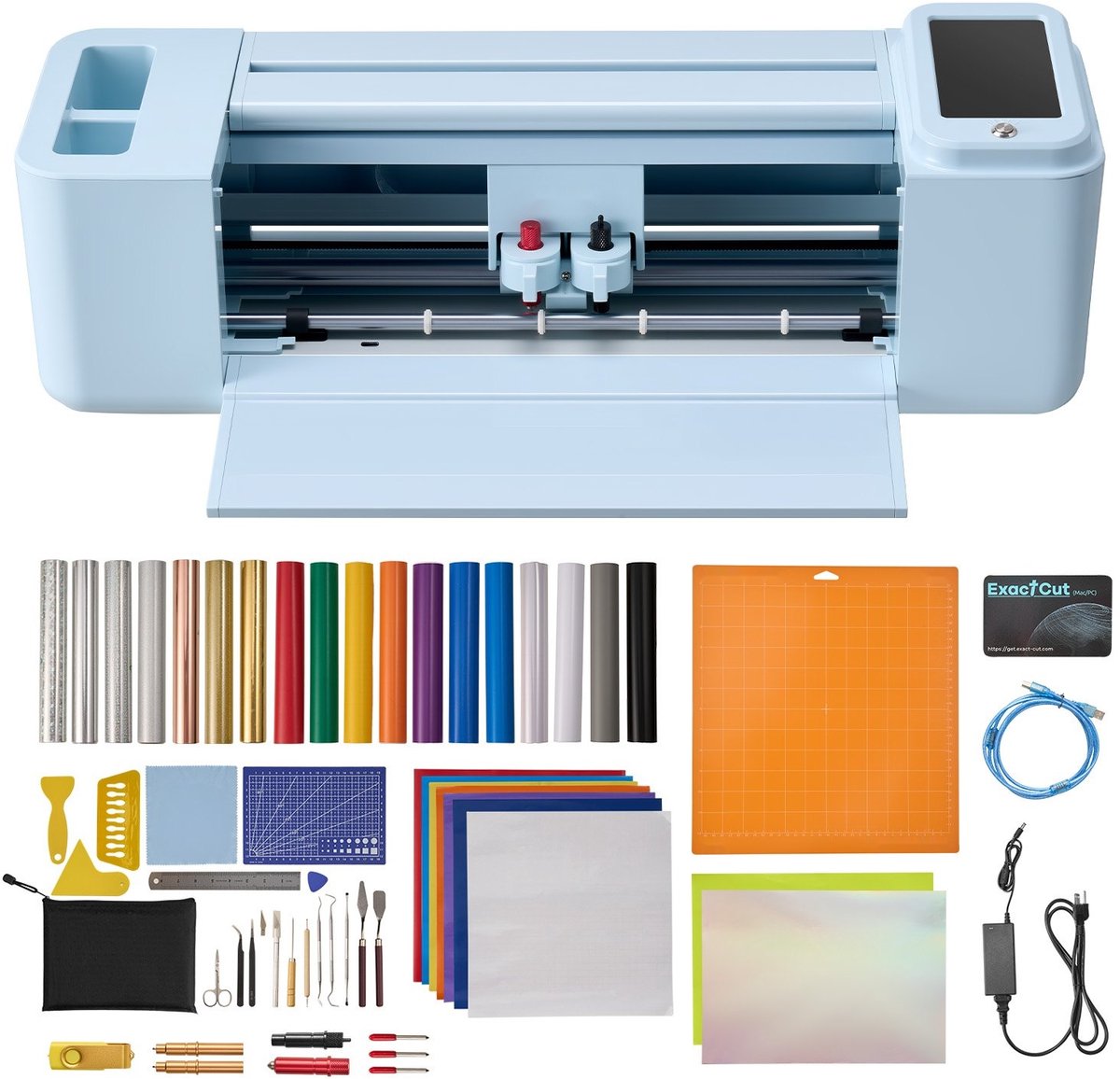 Vinylsnijmachine - Snijplotter - 30 cm Snijbreedte - Touchscreen - Incl. Materiaal- en Gereedschapset - Compatibel met Mac/Windows/iOS/Android - Voor Knutselen & Decoratie