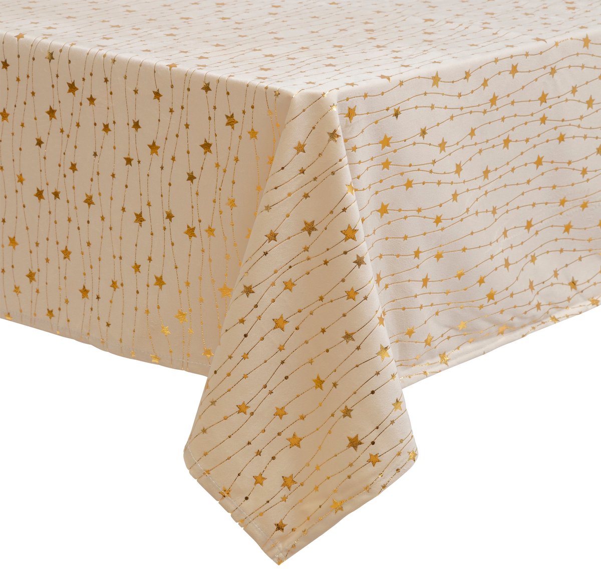 Fééric Lights and Christmas Tafelkleed Sterrenregen 140x360cm - Kersttafellaken - Beige/Goud
