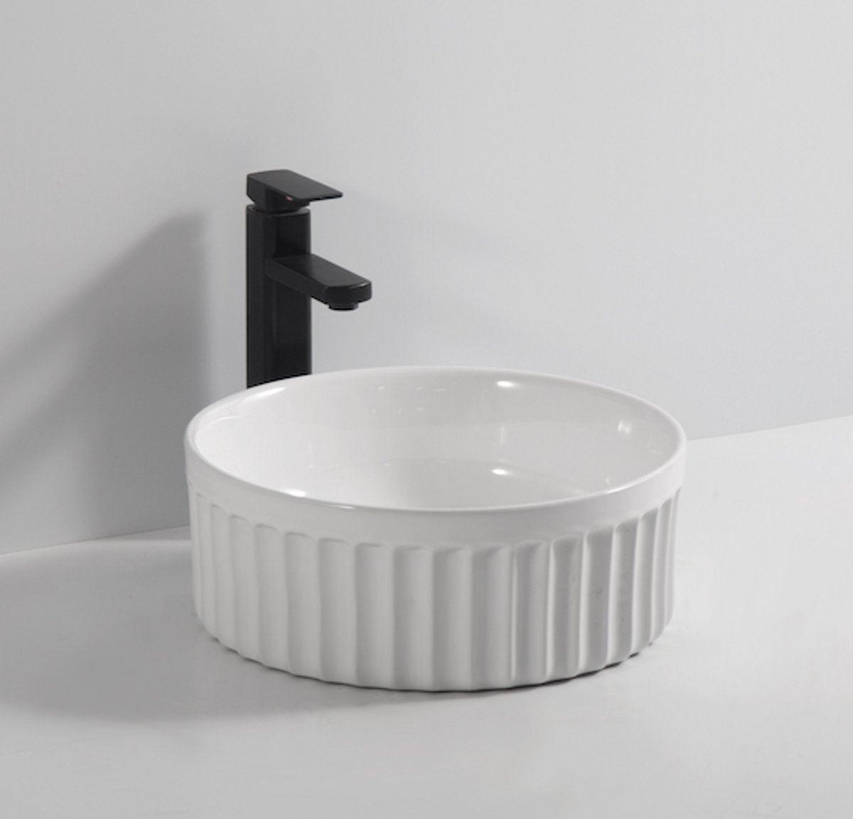 LINEA UNO - Rasna 39 - Glans wit - Waskom - - Keramiek - Rond - 251107