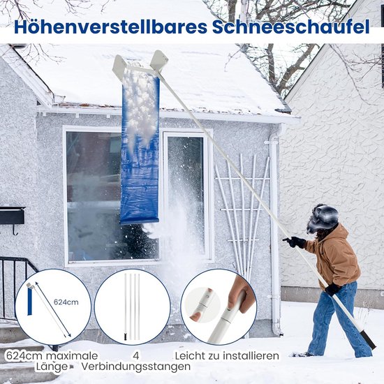 Sneeuwruimer met Verbreid Aluminium Frame en Antislip Handgreep, Uittrekbare Stang voor Sneeuw en Bladeren van Merkloos	 — afbeelding 2