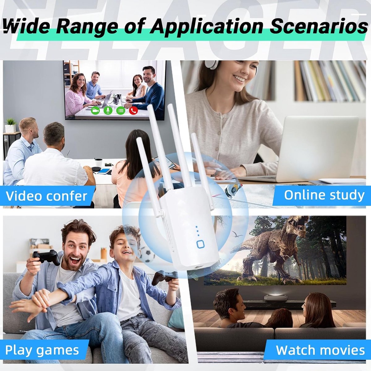 Everium AX3000 Wi-Fi-repeater met 4 Antennes tot 3000 Mbps - afbeelding 2