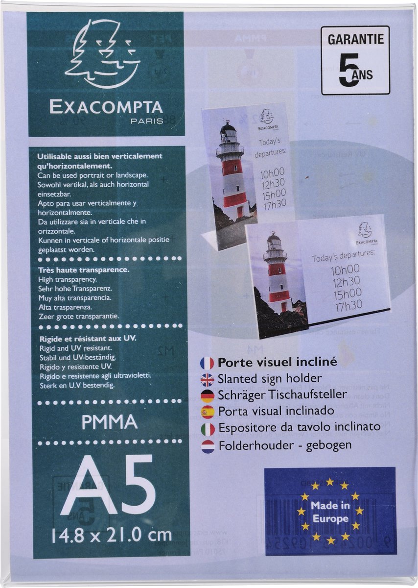 Exacompta 30x Folderhouder hellend A5 transparant - Transparant - 85058D