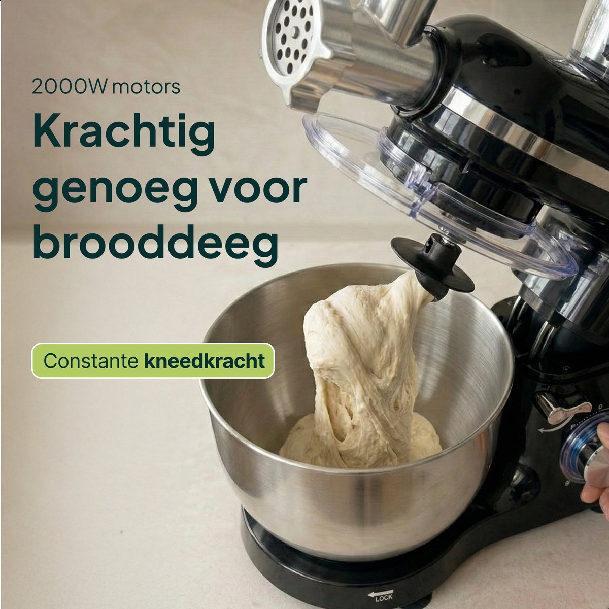 Vivid Green 2000W Keukenmachine 6.2L – 15 accessoires thumbnail 3