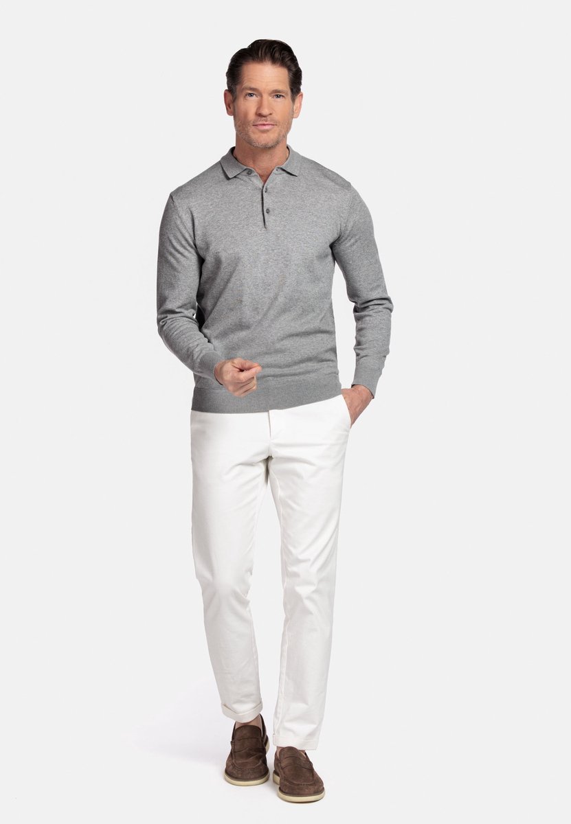 Baileys – Heren Trui – Poloshirt – Polo Pullover – Basic Pullover - Grijs - NOS8300-925