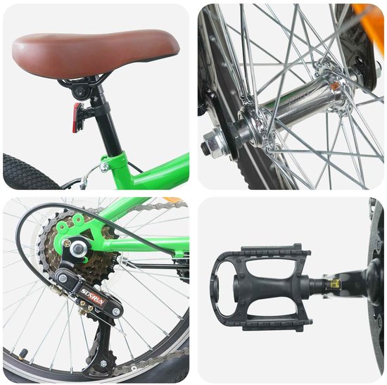 vidaXL - Mountainbike - 20 - Inch - 6-Snelheid - voor - 5-8 - jaar - oud - Groen van VidaXL — afbeelding 5