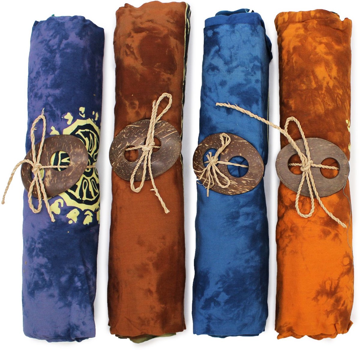 4x Balinese Sarongs - Geluks Munten (4 verschillende kleuren )
