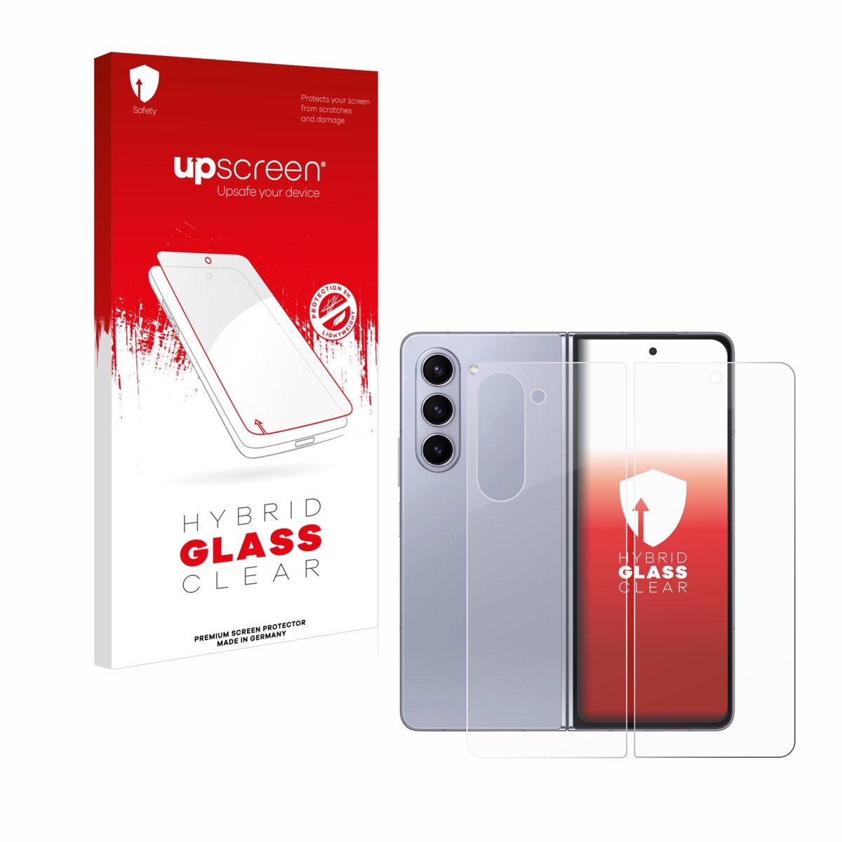 upscreen - Screenprotector voor Samsung Galaxy Z Fold 5 (Voor+Achter) - Folie Beschermfolie Beschermglas transparant