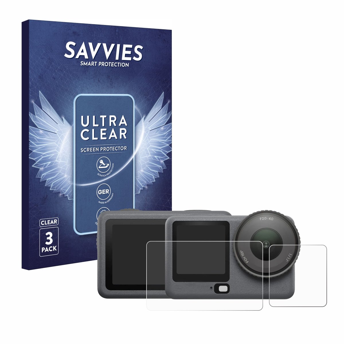 Savvies - Screenprotector voor DJI Osmo Action 6 - Folie Beschermfolie transparant 6 Stuks