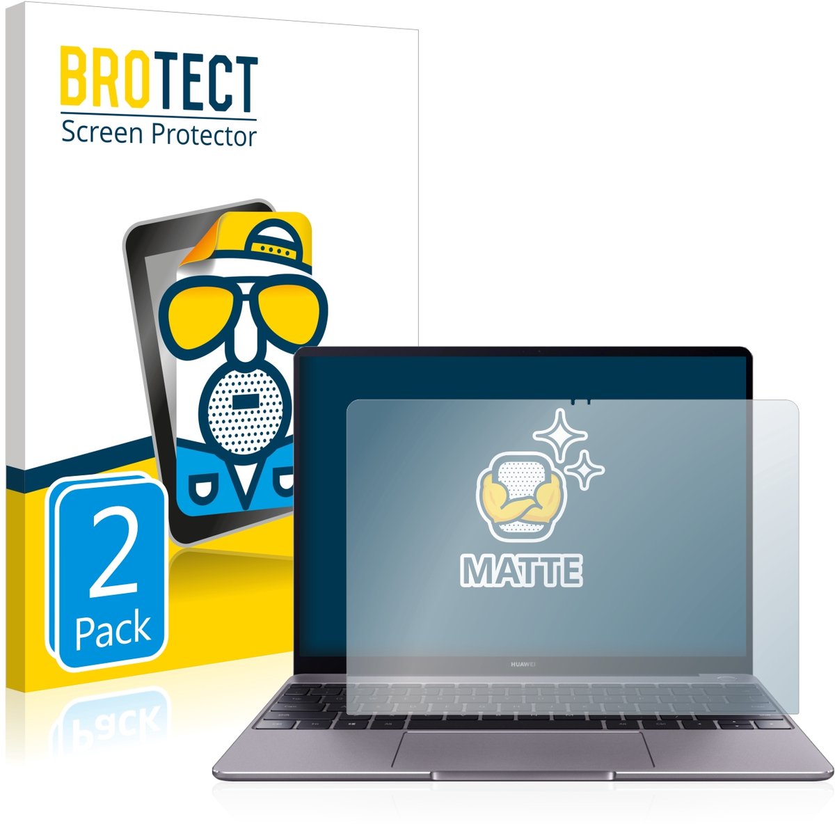 BROTECT - Screenprotector voor Huawei MateBook 13 2019 - Folie Beschermfolie matte 2 Stuks