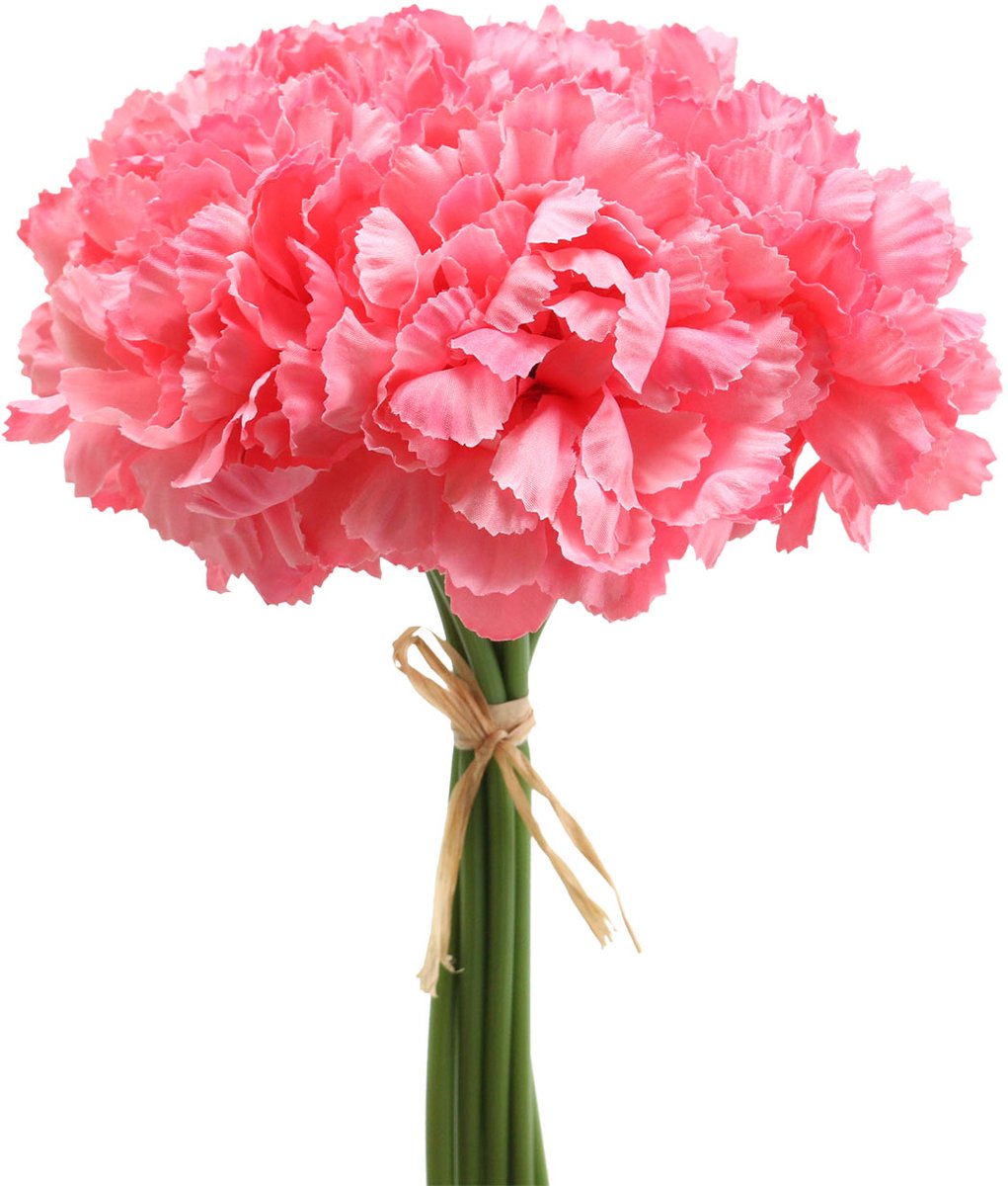 Viana Anjer Kunst Roze 25cm 7st Kunstplant als echt!, 7 stuks