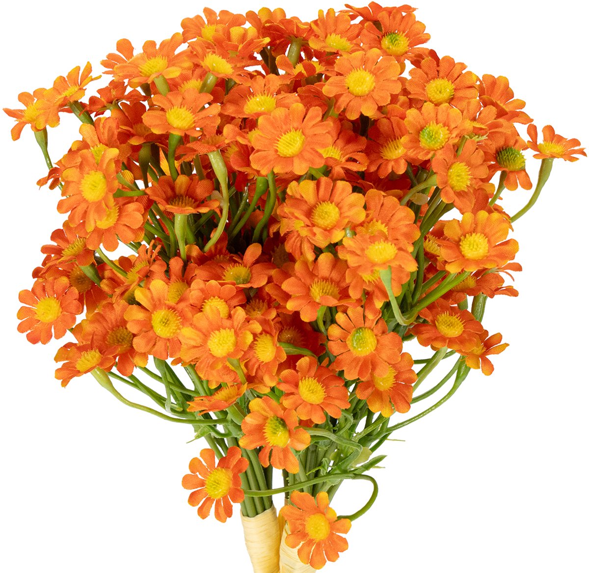 Viana Kunstboeket kamillebloemen voor sfeervolle seizoensdecoratie, 27 cm, 3 oranje