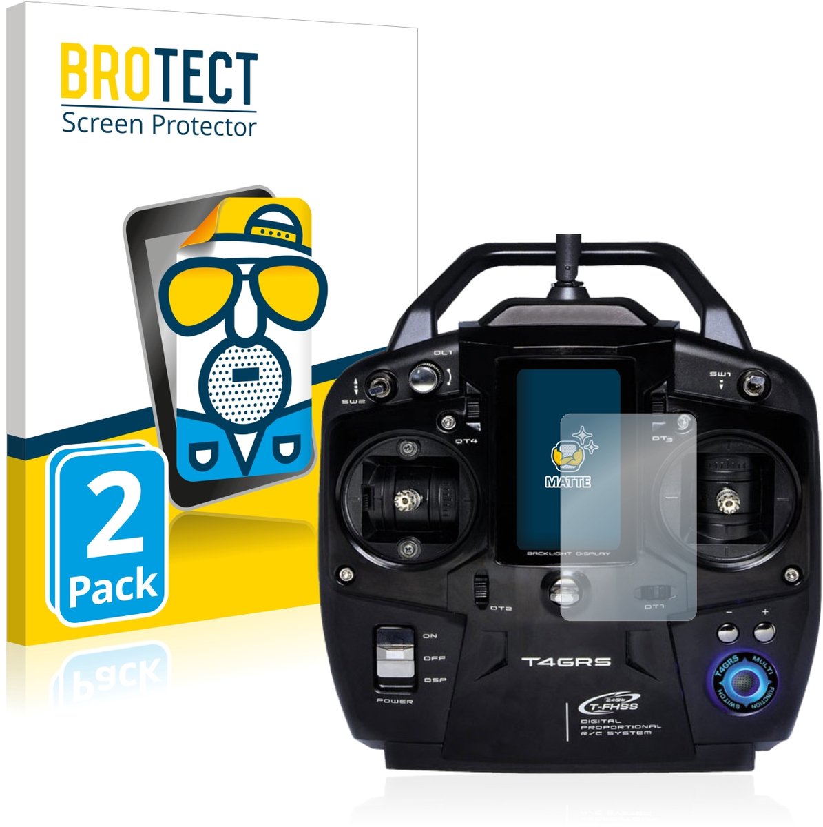BROTECT - Screenprotector voor Futaba T4GRS - Folie Beschermfolie matte 2 Stuks