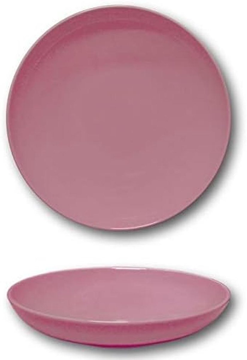 Diep Porseleinen Soepbord Roze 22 cm Italiaans Design