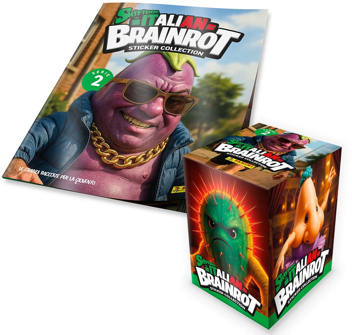 Skifidol Italian Brainrot 2 Stickers - Promo Pack in het Engels Panini