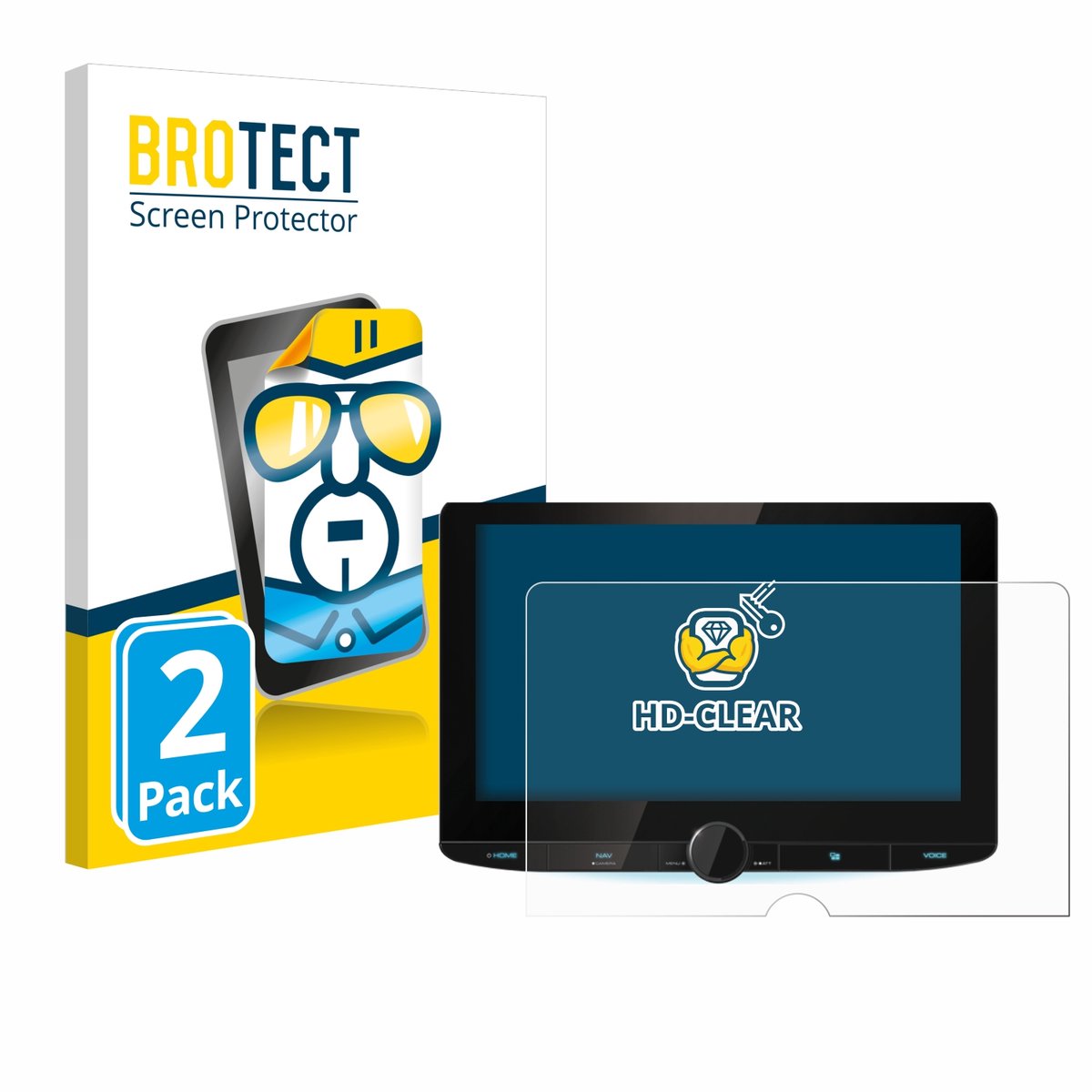BROTECT - Screenprotector voor Kenwood DNR992RVS - Folie Beschermfolie transparant 2 Stuks