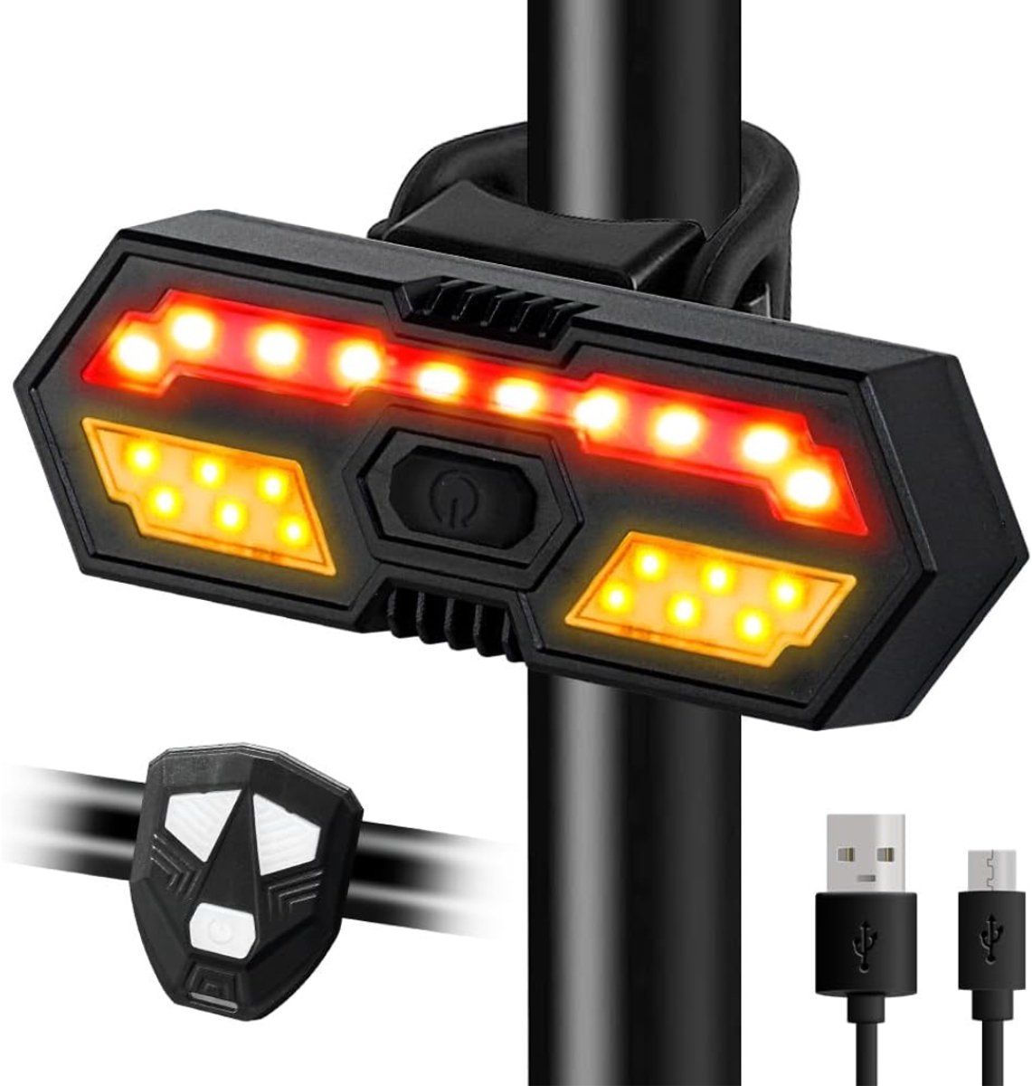 Zyrex® Richtingaanwijzer Fiets - Knipperlicht - Knipperlicht Draadloos – Zwart - 13cm x 4cm x 4cm