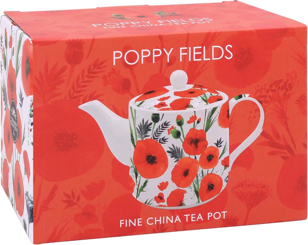 Stapelen Theepot met Papaver Design voor Keuken en Thuisgebruik