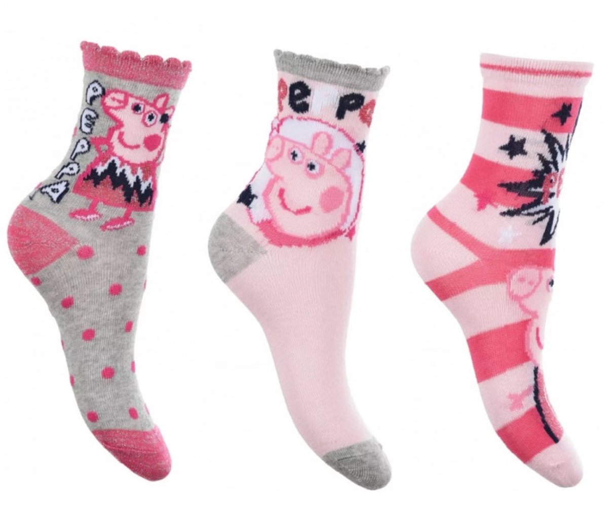 Peppa Pig - 3 paar sokken Peppa Big - meisjes - maat 31/34