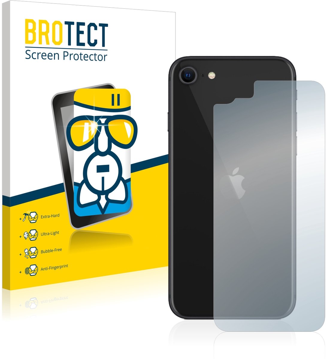 Screenprotector voor Apple iPhone SE 2 / SE 3 (Achterkant) Beschermglas transparant