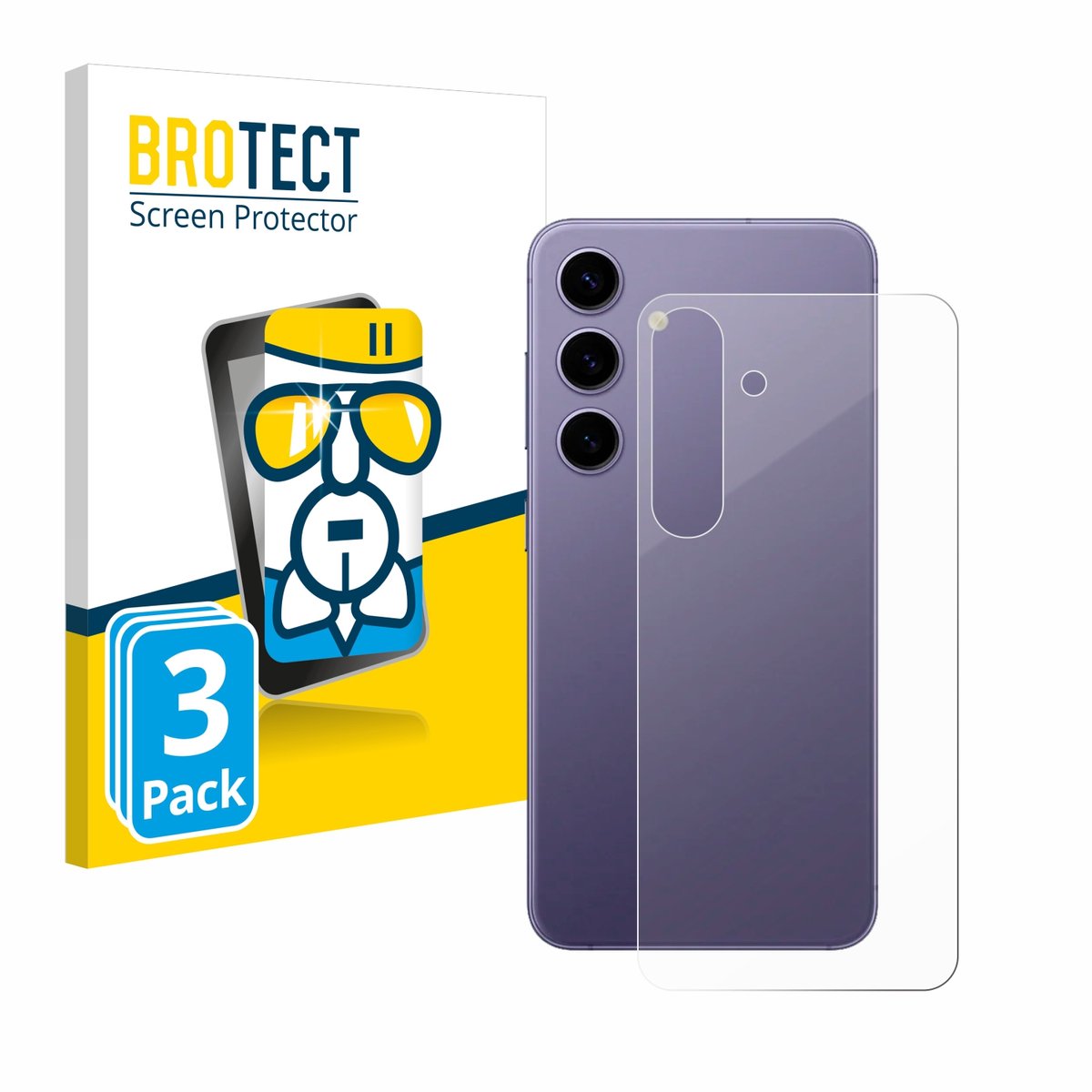 Screenprotector 3 Stuks voor Samsung Galaxy S24 (Achterkant) Beschermglas transparant