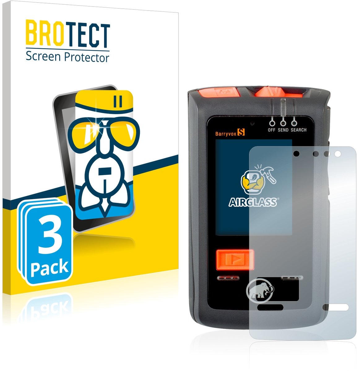 Screenprotector 3 Stuks voor Mammut Barryvox S Beschermglas transparant
