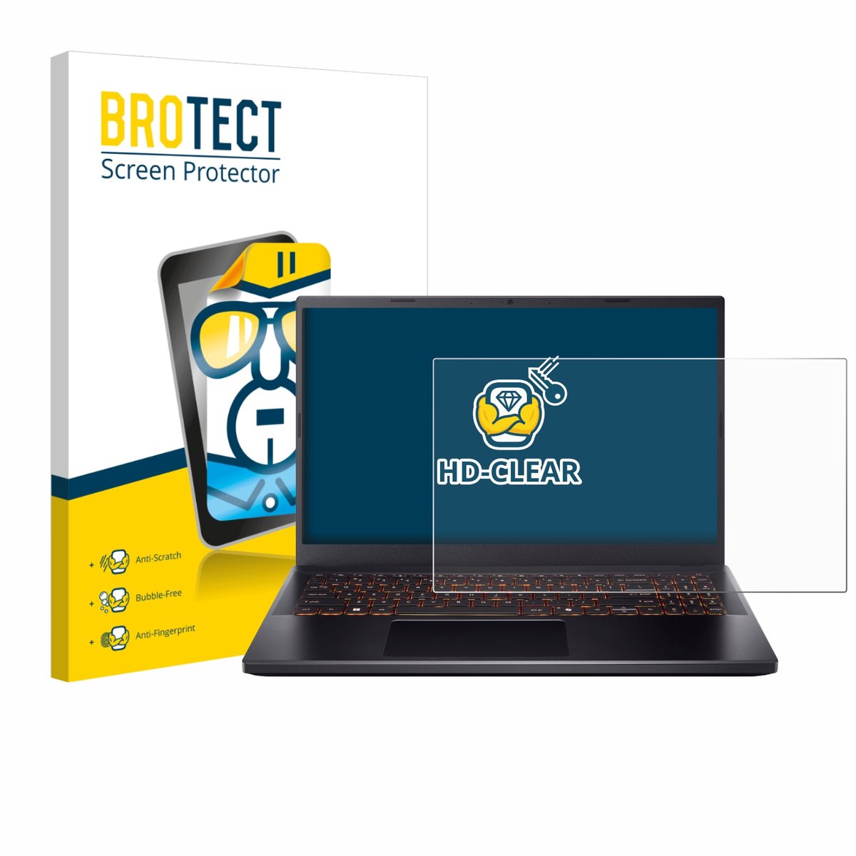BROTECT - Screenprotector voor Acer Nitro V 15 - Folie Beschermfolie transparant