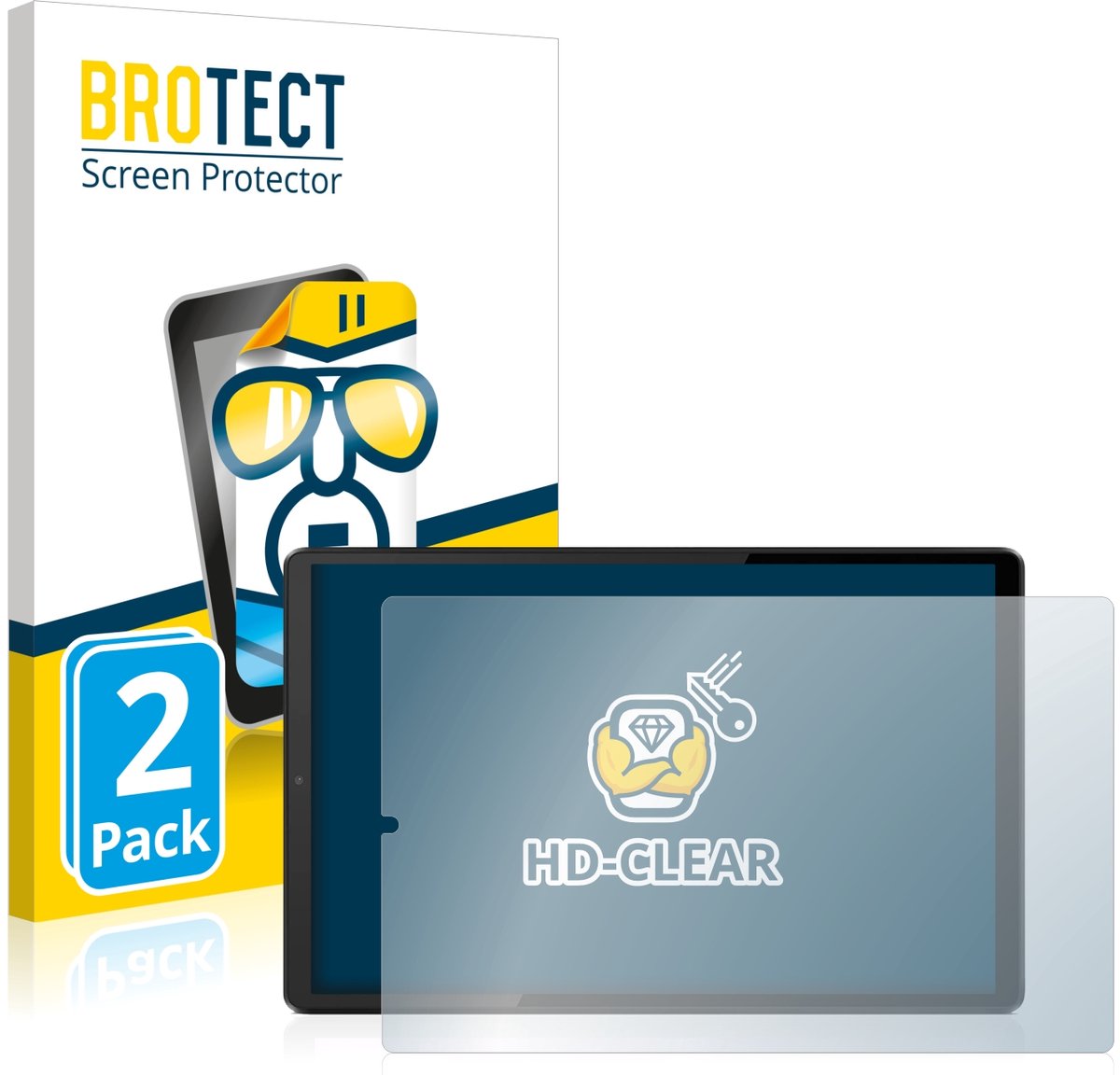 BROTECT - Screenprotector voor Lenovo Tab K10 - Folie Beschermfolie transparant 2 Stuks