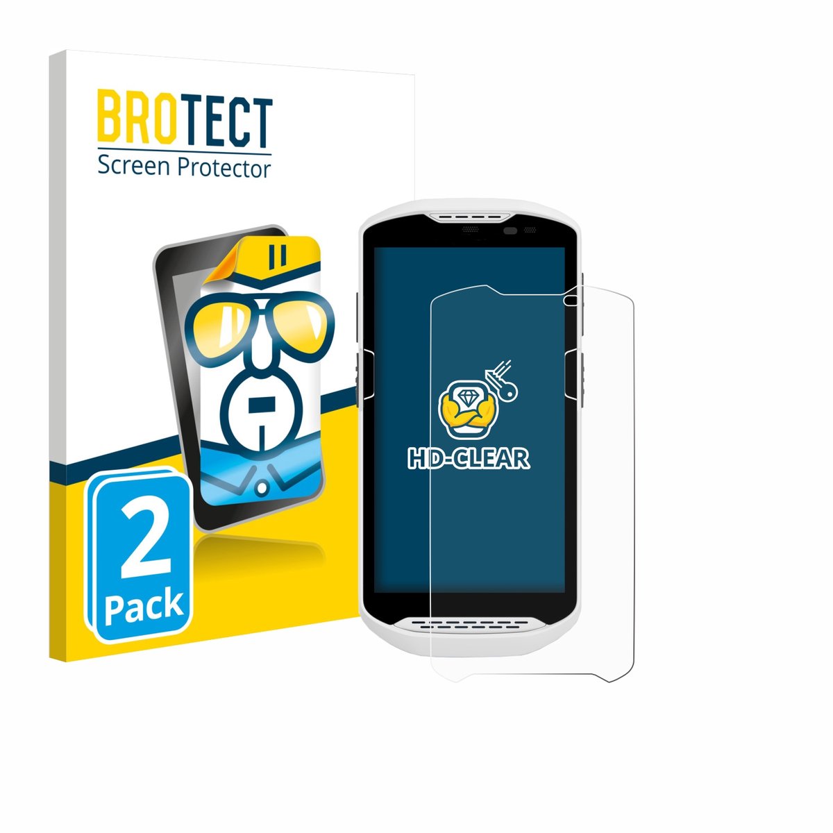 BROTECT - Screenprotector voor Zebra TC57ax - Folie Beschermfolie transparant 2 Stuks