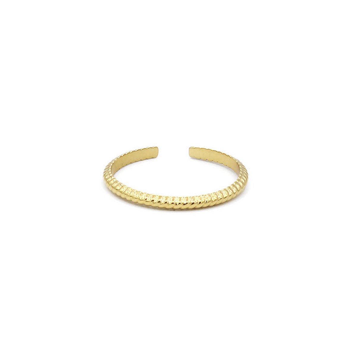Mint15 Verstelbare ring gevlochten 'Braided' - Goudkleur RVS/Stainless Steel