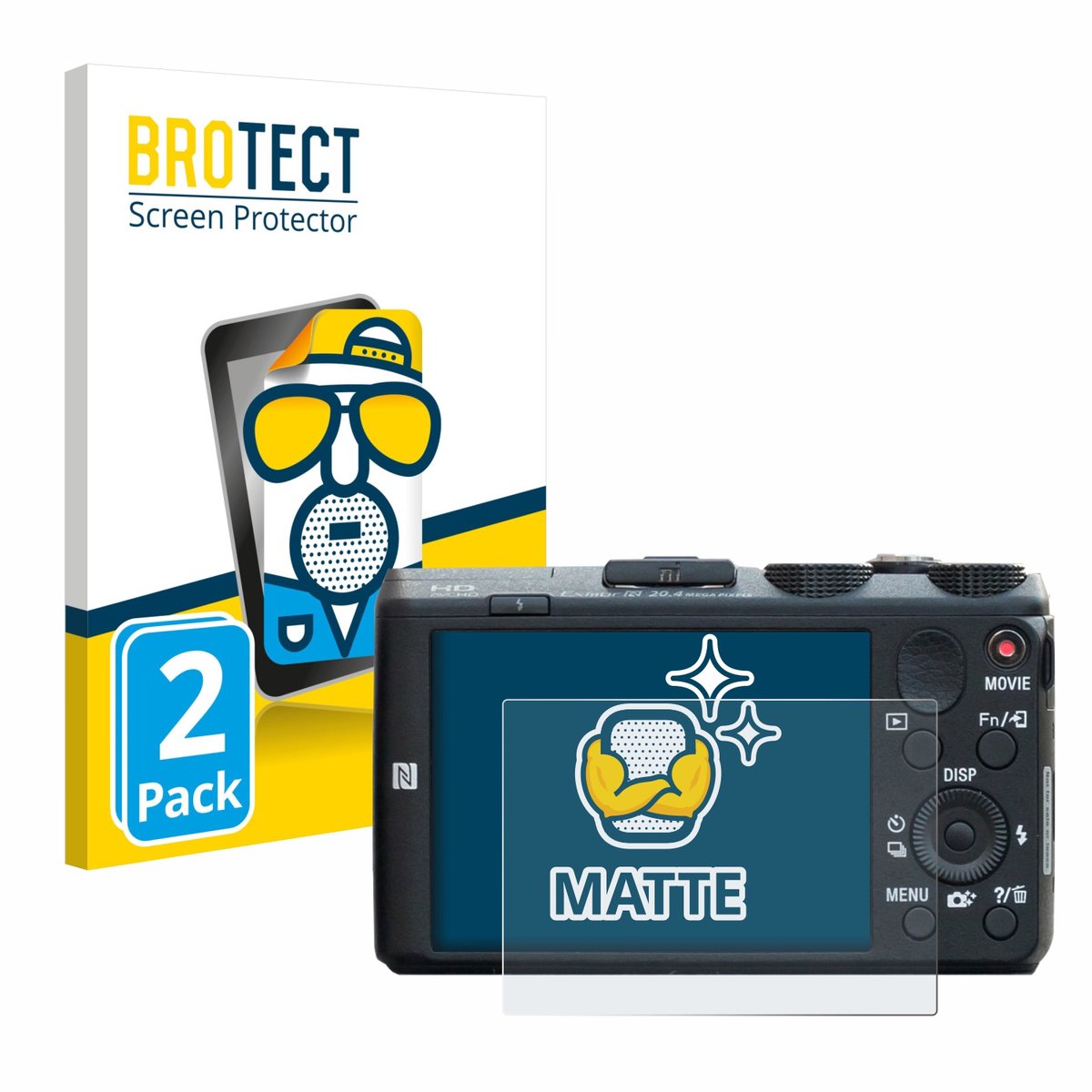 BROTECT - Screenprotector voor Sony Cyber-Shot DSC-HX60 - Folie Beschermfolie matte 2 Stuks