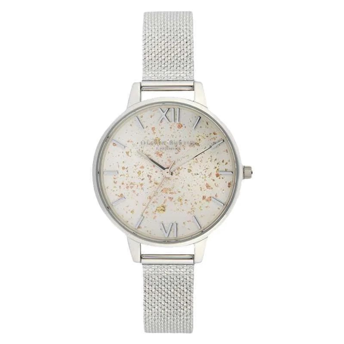 Olivia Burton Celestial Demi Dial Horloge met Boucle Mesh Band - Dameshorloge - OB16GD14 - Zilver - Mesh Horlogeband - 34 MM