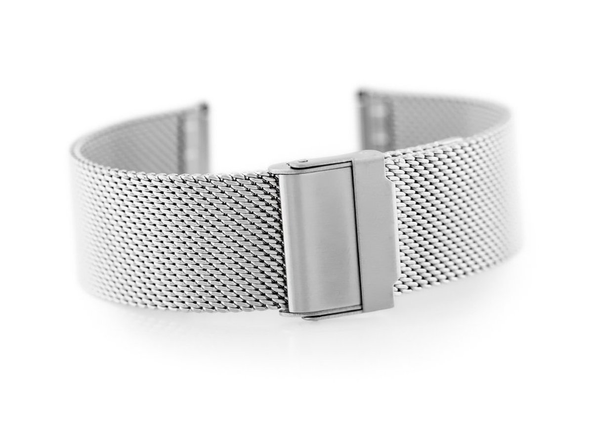 INNY - Horlogebandje - Stalen Mesh - Zilver - 18mm