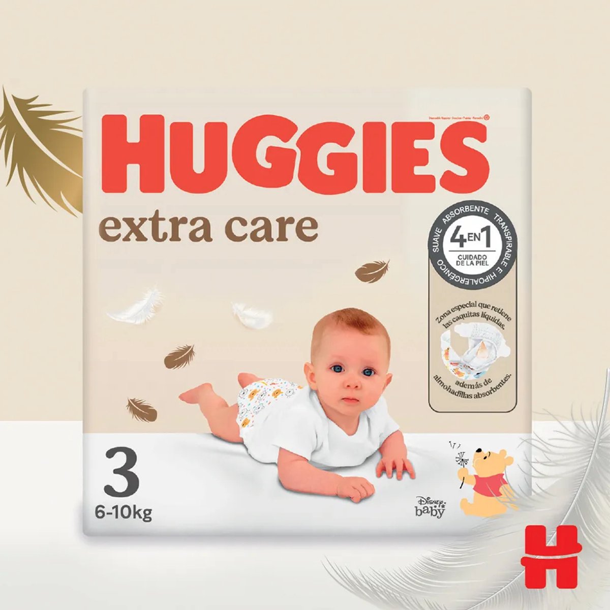 Huggies® Extra Care baby luiers, Maat 3 (6 tot 10 kg), 96 luiers met vochtindicator en Disney designs, Maxi Pack — afbeelding 7
