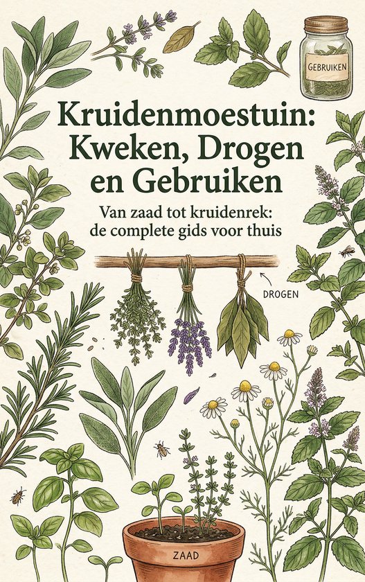 Kruidenmoestuin: Kweken, Drogen en Gebruiken - cover