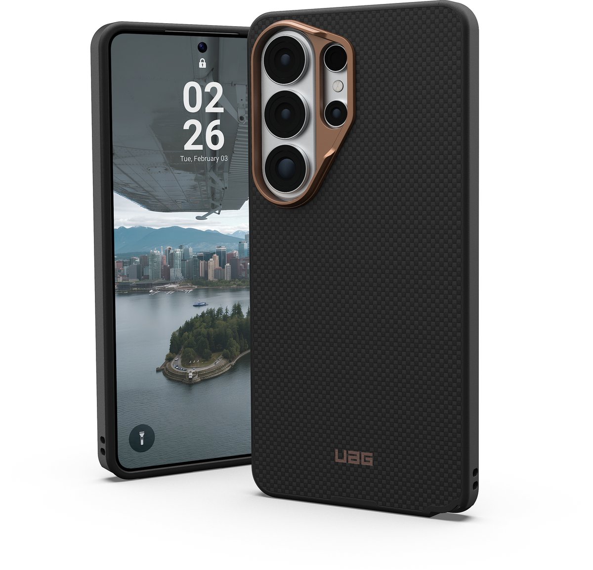 UAG Fibr Armr Backcover met Magneetring geschikt voor Samsung Galaxy S26 Ultra - Black / Bronze