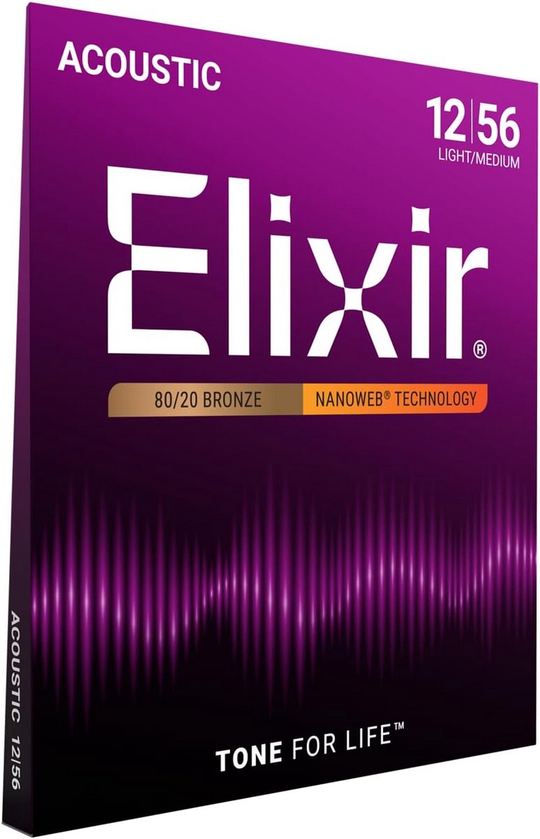 Akoestische Gitaarsnaren 80/20 Brons NANOWEB Coating Licht/Medium