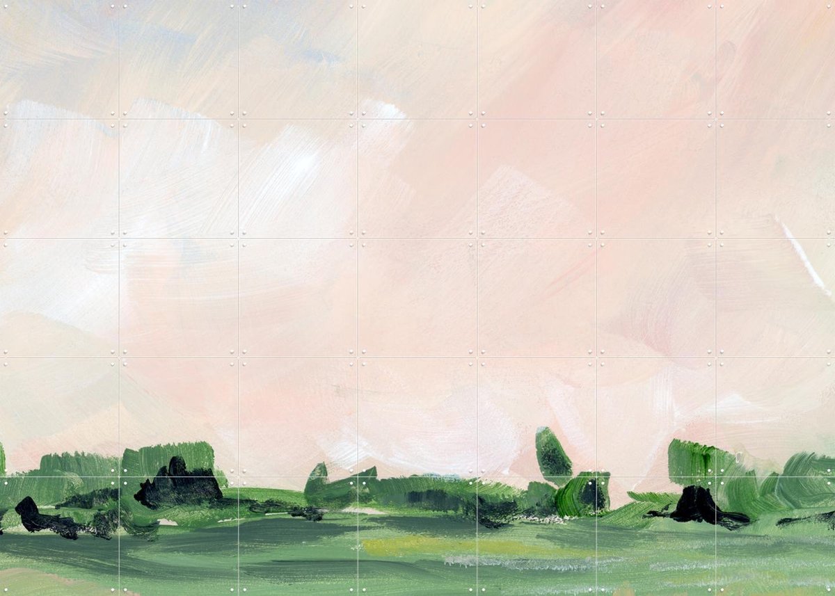IXXI Rose Sky, Green Barn Studio - 140 x 100 cm - Gratis ophangtool - Grote wanddecoratie en posters - Kleurrijk, Olieverf, Abstract, Impressionisme